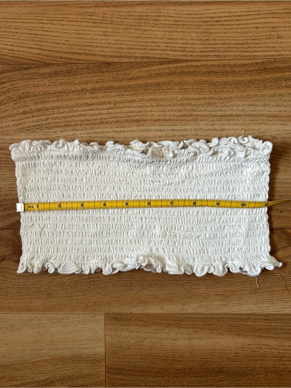 Heart Hips White Smocked Tube Crop Top